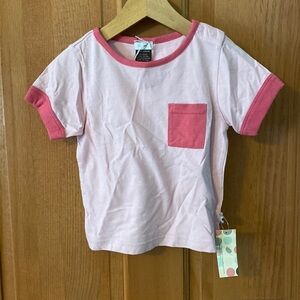 Boutique Baby Soy Pink Short Sleeve Snap Pocket Tee Shirt 18-24 months NEW NWT